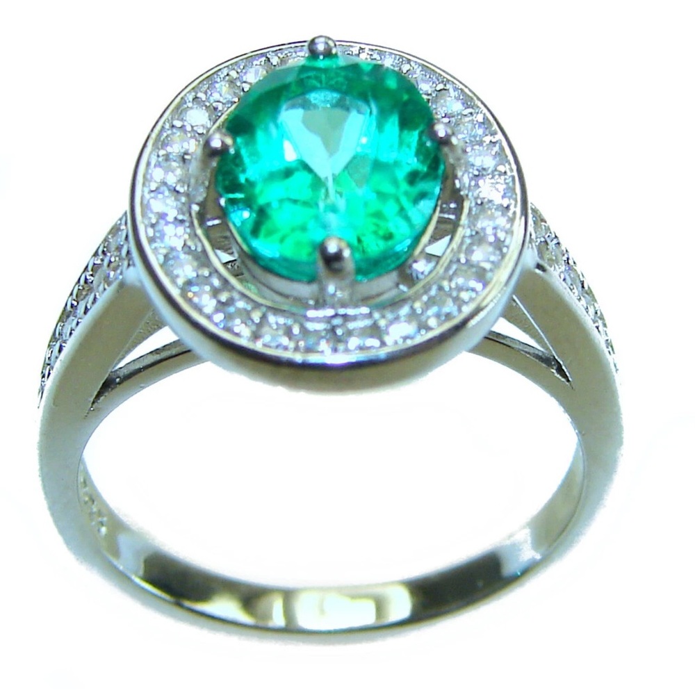 4.8 carat  Chrome Diopside  .925 Sterling Silver handmade ring size: 7 - Picture 3 of 4